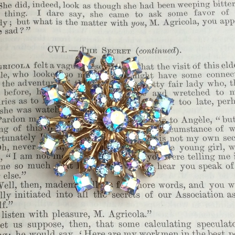 Beautiful Brooch with AB (Aurora Borealis) Crystal